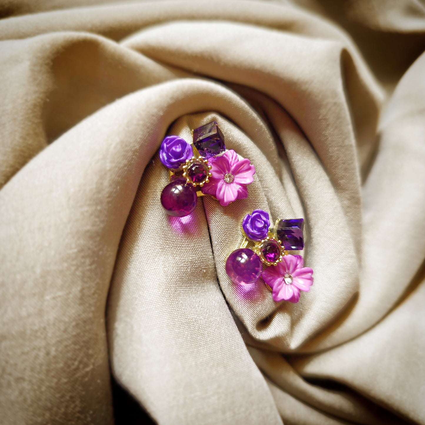 Amethyst Bloom Studs