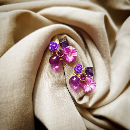 Amethyst Bloom Studs