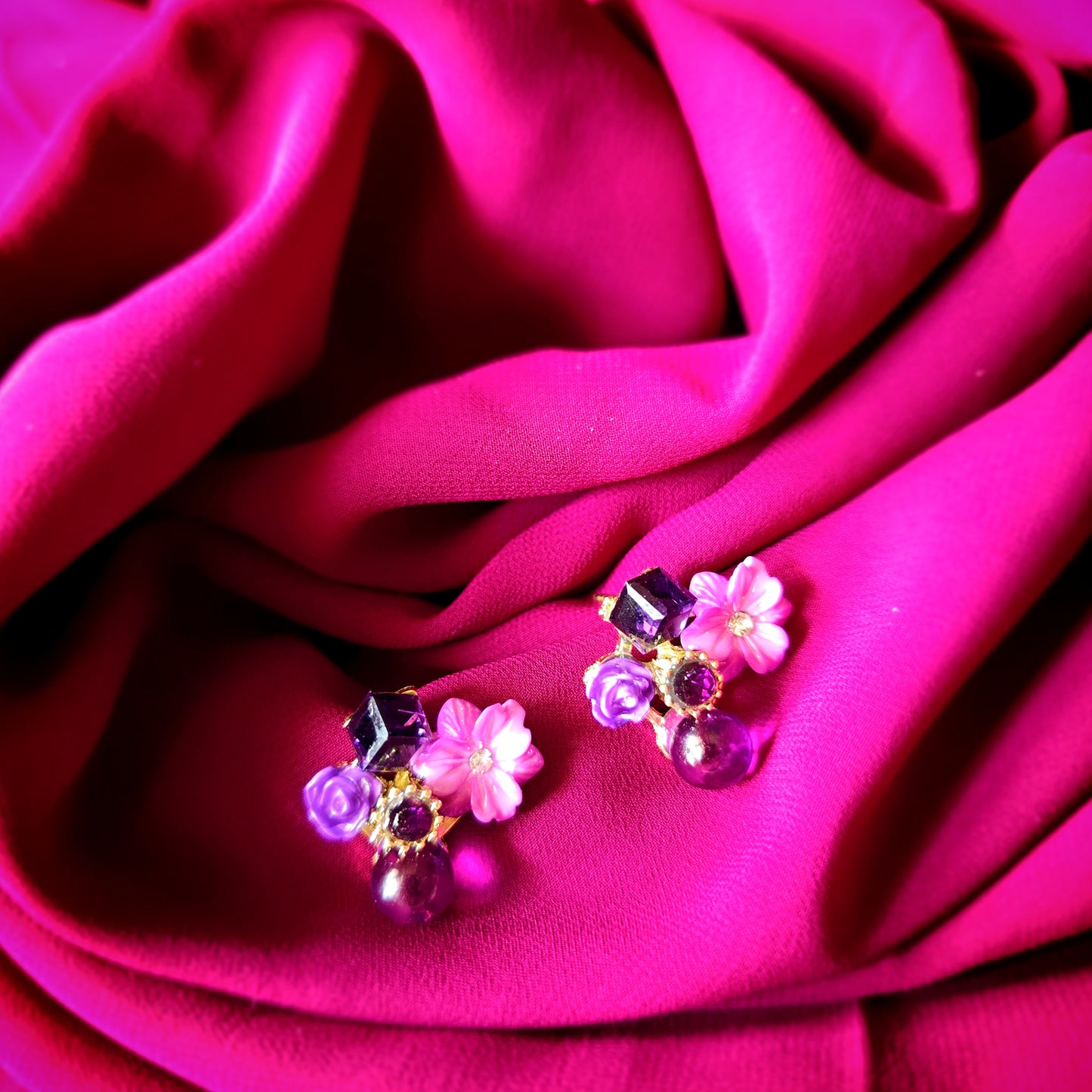 Amethyst Bloom Studs