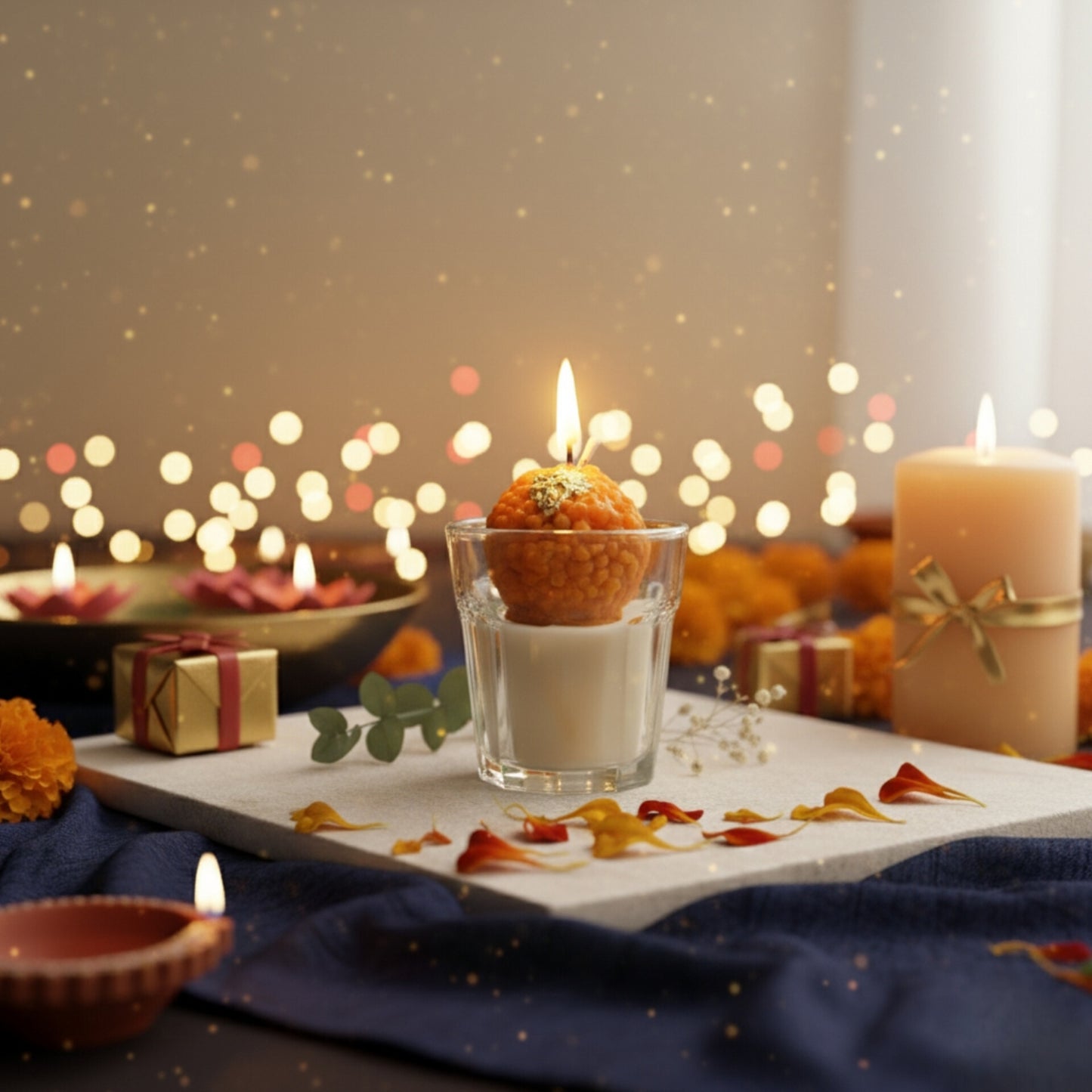 Laddu Shot Candle – Set of 2