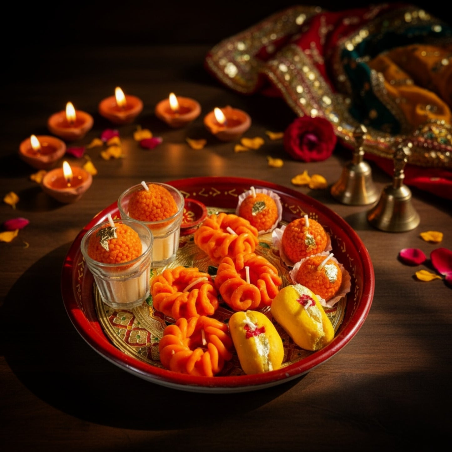 Laddu Shot Candle – Set of 2