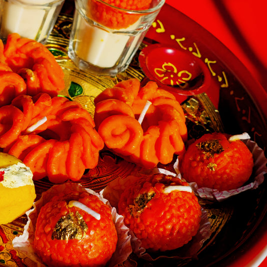 Moti Choor Laddu Soy Wax Candle - Box of 4